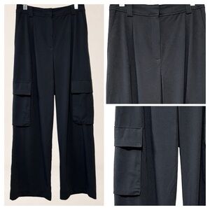 DYNAMITE Black Cargo Pants 90s Relaxed Utility Streetwear Minimalist
